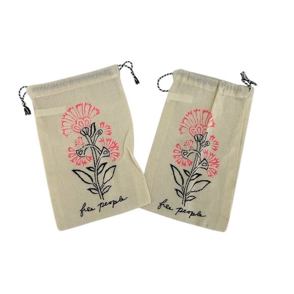 Free People Floral Drawstring Bucket Bag Bundle of 2 Multicolor Boho - Picture 1 of 2